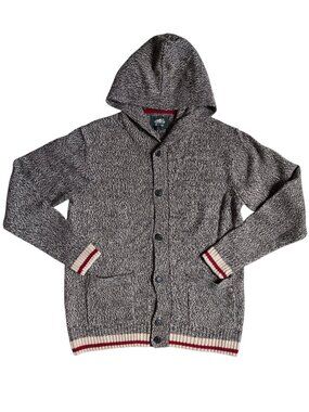 Roots Canada Sock Monkey Marled Knit Sweater (Gray / White / Red) - Large